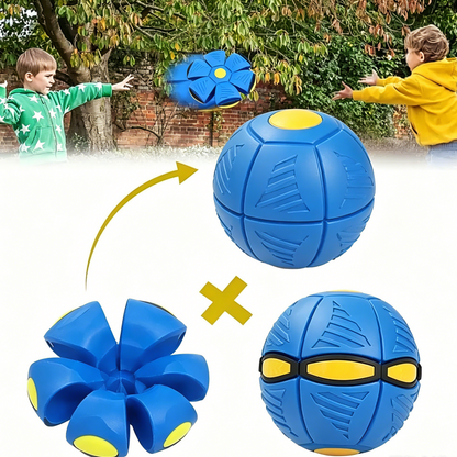 2-in-1 LED Light Up Magic Bouncing Flying Saucer Ball | Transformable Metaball Interactive Kids Play Toy