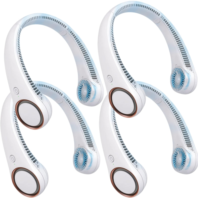 Portable Neck Fan – Hands-Free Bladeless 360° Cooling, 4000mAh USB Rechargeable, 3-Speed Quiet Wearable Fan