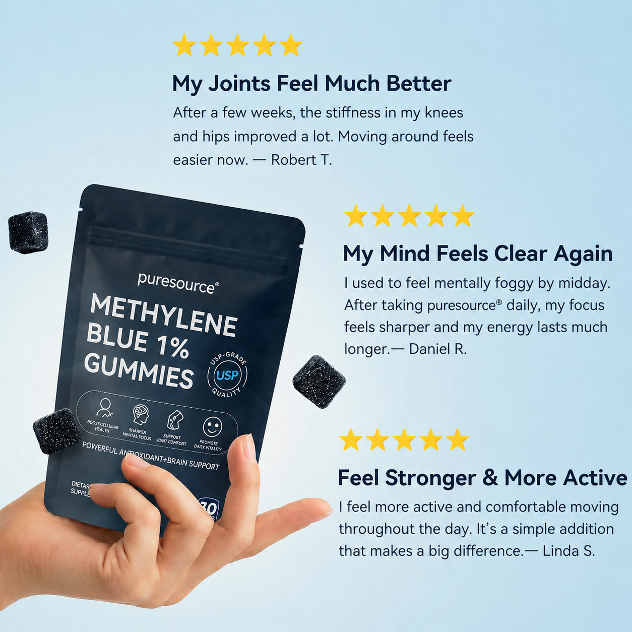 puresource® Methylene Blue Gummies.Support Arthritis.MS.Stroke.Neuropathy.Gout.Move Easier. Feel Lighter. Live Freer✅️Sugar-free💎-Save40%Today
