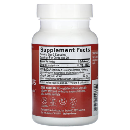 Happy Saffron Plus, 90 Vegan Capsules，Mood &Mind Support，Sharper Mental Focus，Deeper, More Restful Sleep