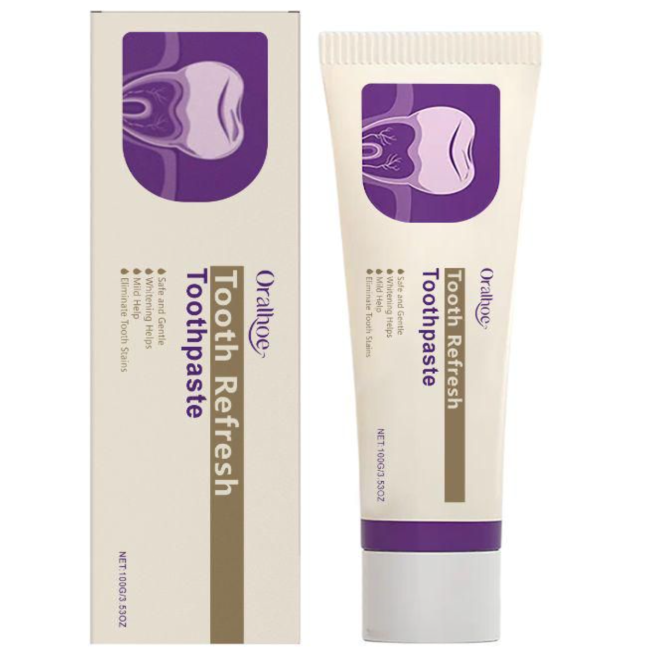 Whitening Toothpaste for Fresh Breath - Gentle Mint Formula, Stain Removal, Oral Care, Teeth Cleaning, Minty Freshness ,Suitable for the whole family(100g)