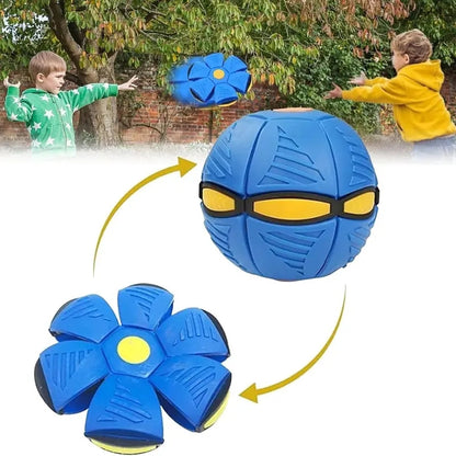 2-in-1 LED Light Up Magic Bouncing Flying Saucer Ball | Transformable Metaball Interactive Kids Play Toy