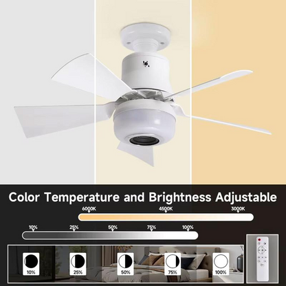 🎁Smart E27 Ceiling Fan Light with Hi-Fi Bluetooth Speaker & Mood Lighting  Cool Breezes • Crystal-Clear Sound • 16 Million Colours💡🌬️🎵