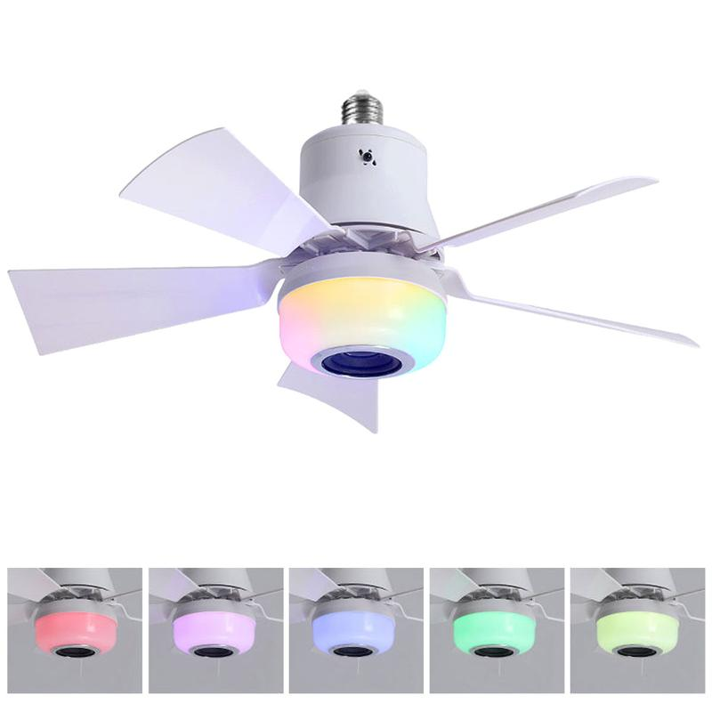 🎁Smart E27 Ceiling Fan Light with Hi-Fi Bluetooth Speaker & Mood Lighting  Cool Breezes • Crystal-Clear Sound • 16 Million Colours💡🌬️🎵
