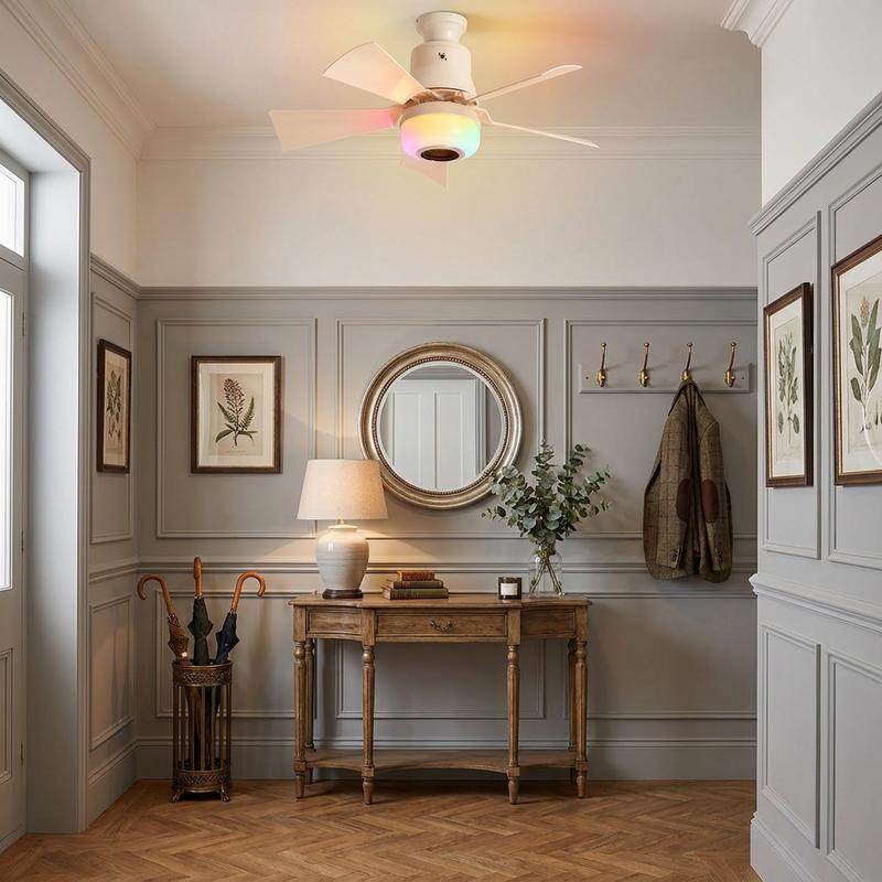 🎁Smart E27 Ceiling Fan Light with Hi-Fi Bluetooth Speaker & Mood Lighting  Cool Breezes • Crystal-Clear Sound • 16 Million Colours💡🌬️🎵