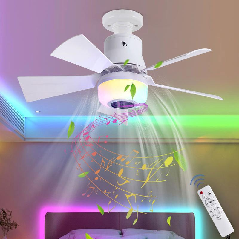 🎁Smart E27 Ceiling Fan Light with Hi-Fi Bluetooth Speaker & Mood Lighting  Cool Breezes • Crystal-Clear Sound • 16 Million Colours💡🌬️🎵