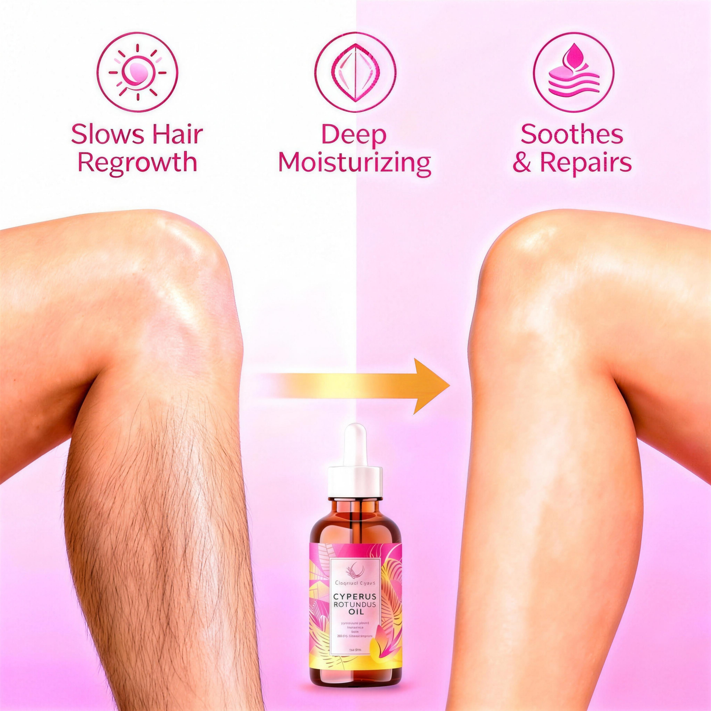 Cyperus Rotundus Oil 60ml | Hair Removal Helper + Moisturizing & Soothing | Suitable for All Skin Types