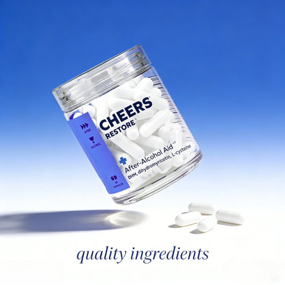 Cheers Restore | Supplement with DHM + L-Cysteine | Feel Better After Drinking & Support Your Liver | 12 Doses