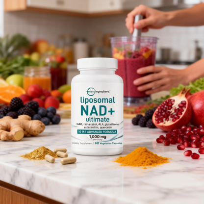 High-Potency Anti-Aging NAD+ | Liposomal 1000mg with Resveratrol for Energy, Brain & Cellular Health | 60 Veggie Capsules