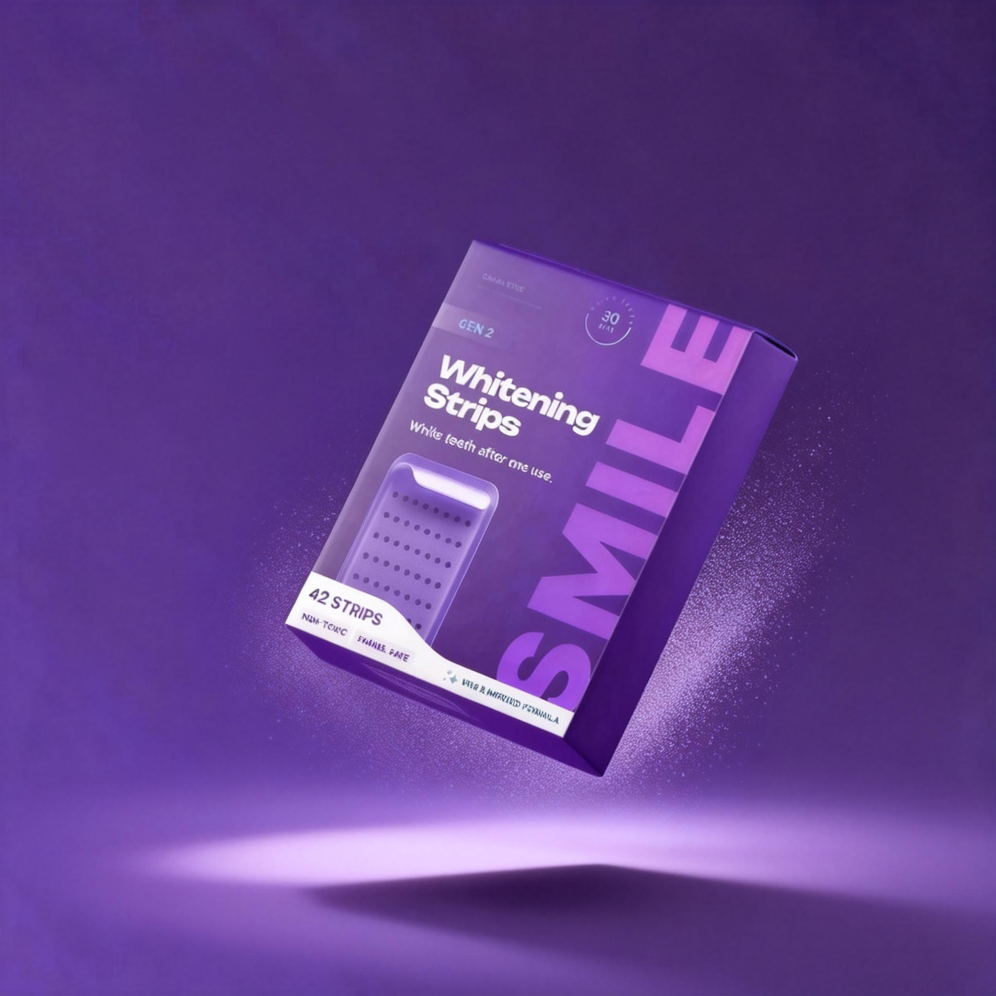 Purple Teeth Whitening Strips 42 Counts | 8x Brighter Smile in 30 Mins
