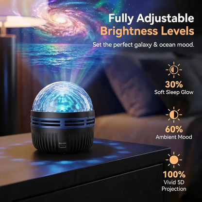 PureSource® 360° Panoramic Galaxy & Ocean Projector - Immersive Smart Ambient Lighting