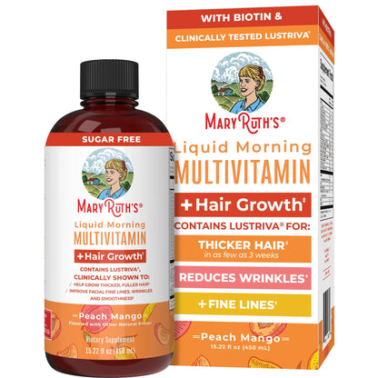 Liquid Morning Multivitamin + Hair Growth - Peach Mango
