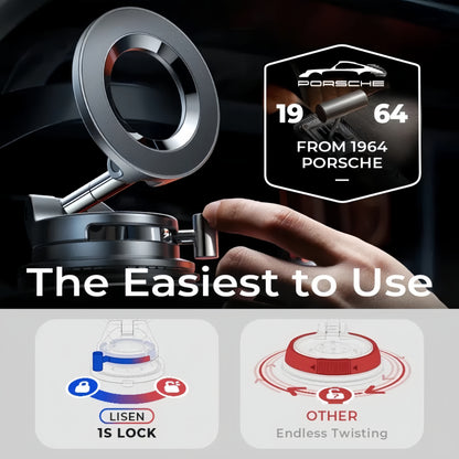 Magnetic Car Phone Holder – Strong Suction Cup, Foldable, Universal for Dashboard & Windshield