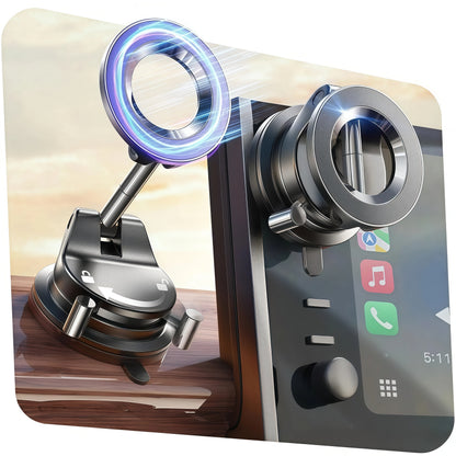 Magnetic Car Phone Holder – Strong Suction Cup, Foldable, Universal for Dashboard & Windshield
