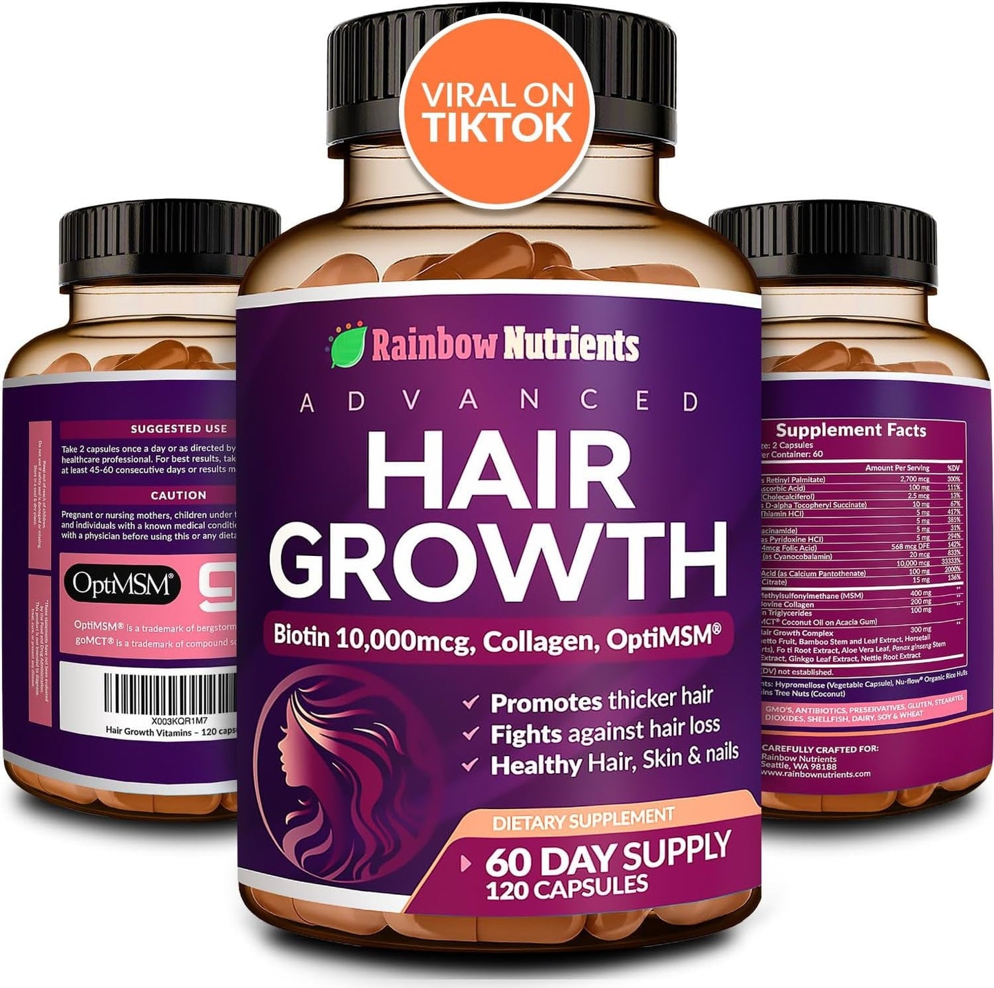 Advanced Hair, Skin & Nails Growth Formula Doctor-Formulated with Collagen & Biotin for Intrinsic Beauty Support