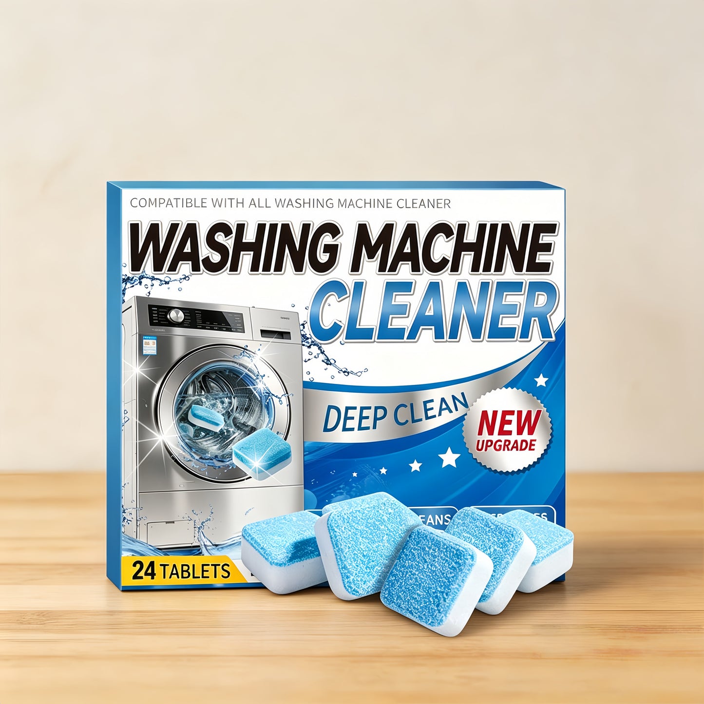 Washing Machine Cleaner Tablets – Descaler for Front/Top Load · Removes Limescale & Odor