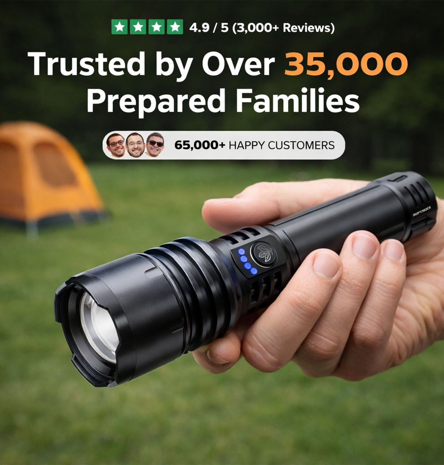 🔥60% OFF + FREE GIFT🔦 Super Bright Ultimate LED Tactical Flashlight, 80X Brightness, Cree LEDs, 50H Battery, Military Tough