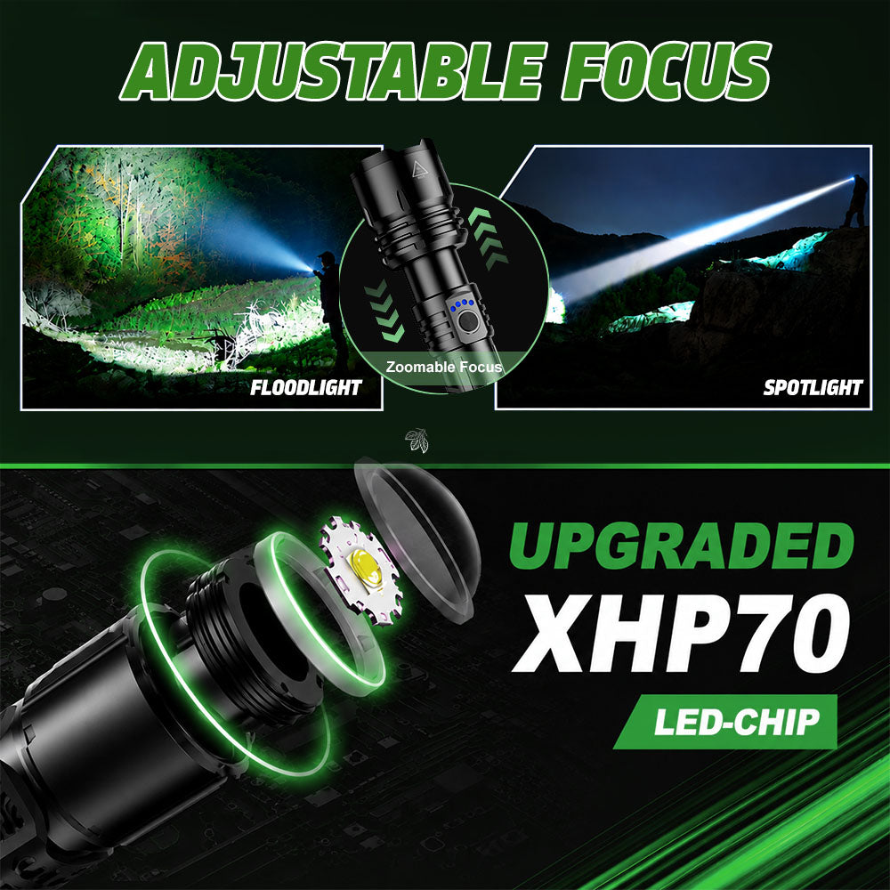 🔥60% OFF + FREE GIFT🔦 Super Bright Ultimate LED Tactical Flashlight, 80X Brightness, Cree LEDs, 50H Battery, Military Tough