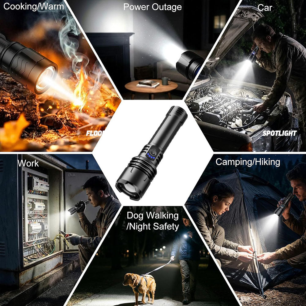 🔥60% OFF + FREE GIFT🔦 Super Bright Ultimate LED Tactical Flashlight, 80X Brightness, Cree LEDs, 50H Battery, Military Tough