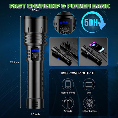 🔥60% OFF + FREE GIFT🔦 Super Bright Ultimate LED Tactical Flashlight, 80X Brightness, Cree LEDs, 50H Battery, Military Tough