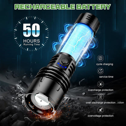 🔥60% OFF + FREE GIFT🔦 Super Bright Ultimate LED Tactical Flashlight, 80X Brightness, Cree LEDs, 50H Battery, Military Tough