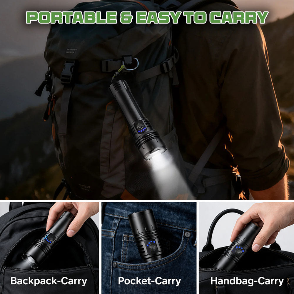🔥60% OFF + FREE GIFT🔦 Super Bright Ultimate LED Tactical Flashlight, 80X Brightness, Cree LEDs, 50H Battery, Military Tough
