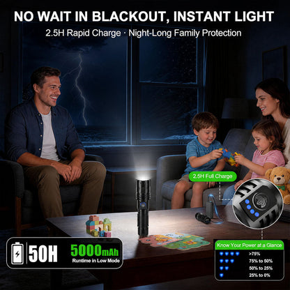 🔥60% OFF + FREE GIFT🔦 Super Bright Ultimate LED Tactical Flashlight, 80X Brightness, Cree LEDs, 50H Battery, Military Tough
